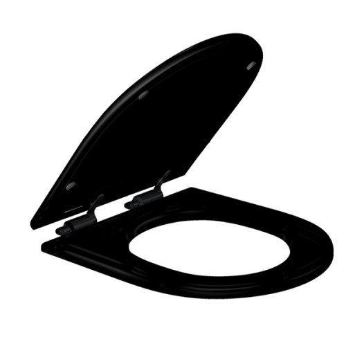Assento Poliéster Slow Close com Microban para Bacias Carrara / Duna / Lk / Level / Nuova Ébano Fosco / Black Matte
