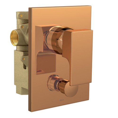 Misturador Monocomando 4 Vias de Chuveiro com Desviador para Banheira Unic Red Gold