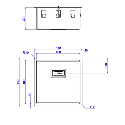 Cuba de Embutir Deca para Cozinha em Inox 40cm Wish Inox
