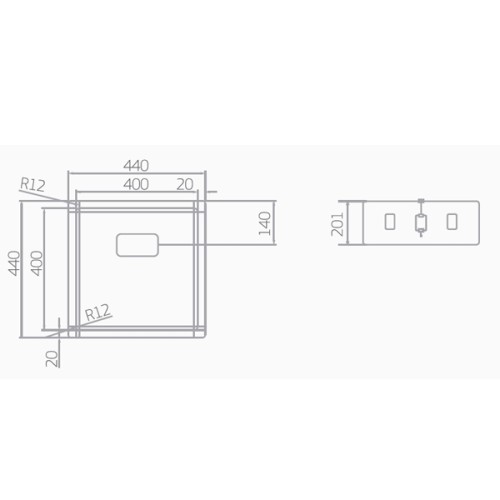 Cuba de Embutir Deca para Cozinha em Inox 40cm Wish Inox