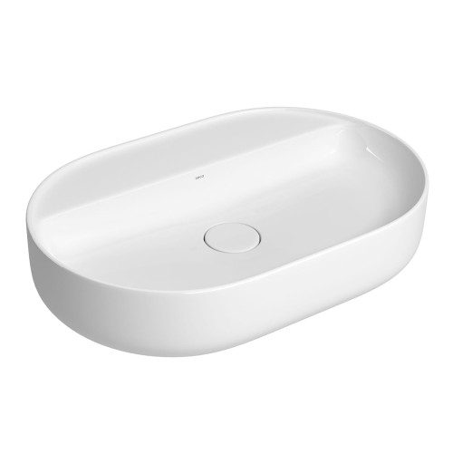 Cuba de Apoio com Mesa Oval Deca 40x60cm Branco Slim