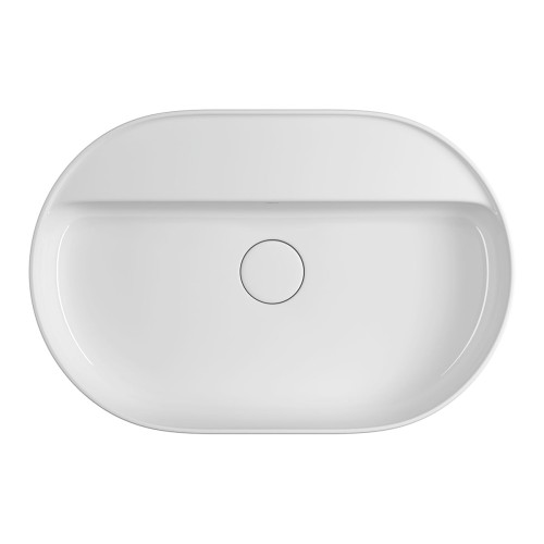 Cuba de Apoio com Mesa Oval Deca 40x60cm Branco Slim