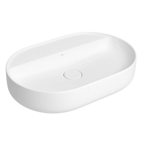 Cuba de Apoio com Mesa Oval Deca 40x60cm Branco Slim