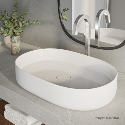 Cuba de Apoio Oval Deca 40x60cm Branco Slim