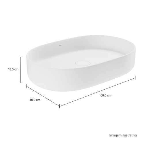 Cuba de Apoio Oval Deca 40x60cm Branco Slim