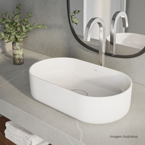 Cuba de Apoio Oval Deca 29,5x50cm Branco Slim