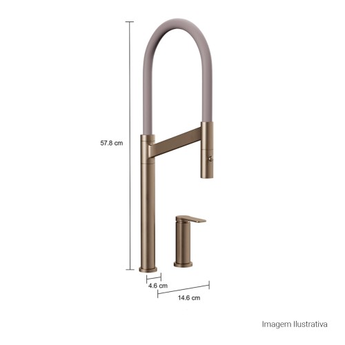 Misturador Monocomando de Mesa para Cozinha Deca Colore Corten e Fendi