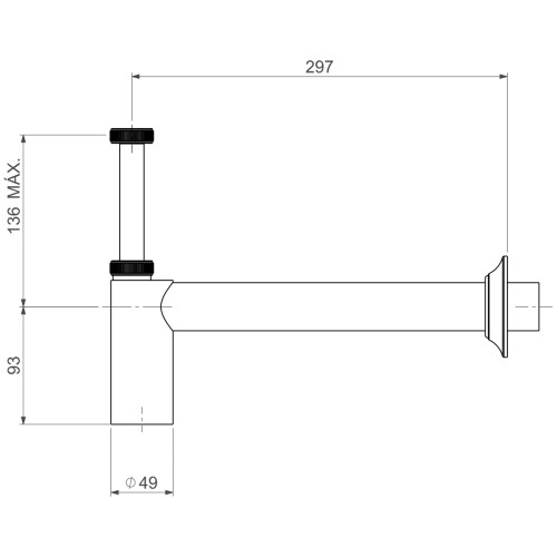Sifão para Lavatório Dark Antracite