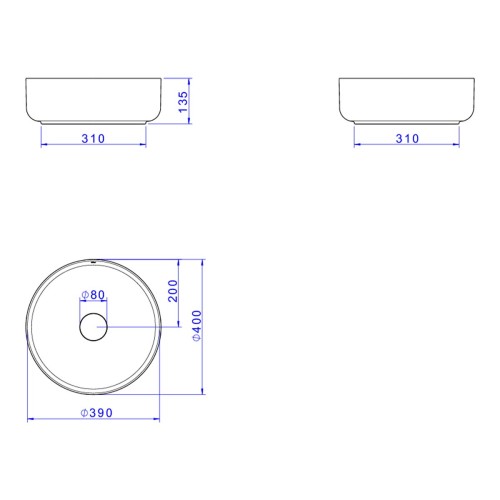 Cuba Redonda de Apoio 40cm Soft Antracite