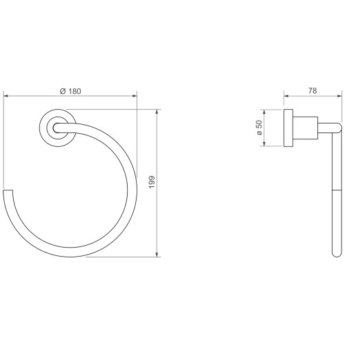 Porta Toalha Argola Acessórios Slim Corten