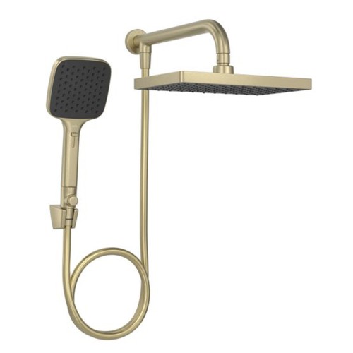 Chuveiro Retangular de Parede 26,5cm com Desviador Summer Gold