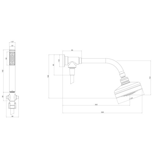 Kit Chuveiro Deca com Desviador Universal Redondo de Parede Corten