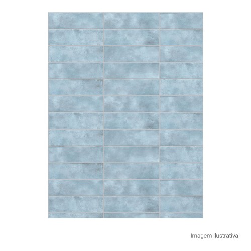 Cerâmica Decorado Lux 8x25cm Azul - Ceusa Cartela Bl Bold