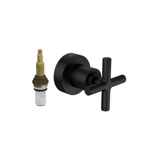 Acabamento para Registro de Pressão Até 1 com Mecanismo 1/2 Volta Duna Clássica Black Matte
