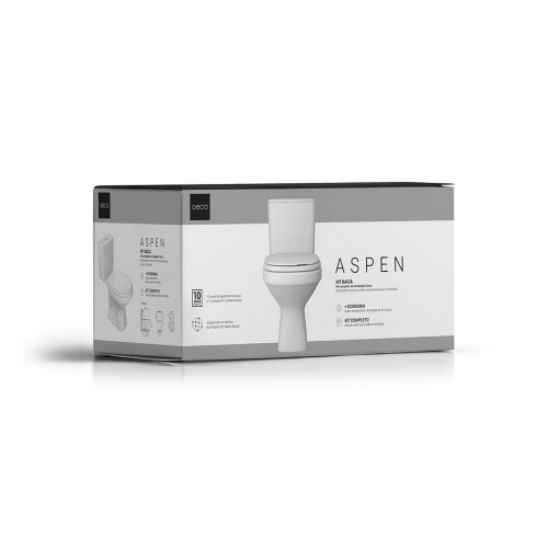 Kit Bacia P/ Cx Acoplada Aspen - Branco