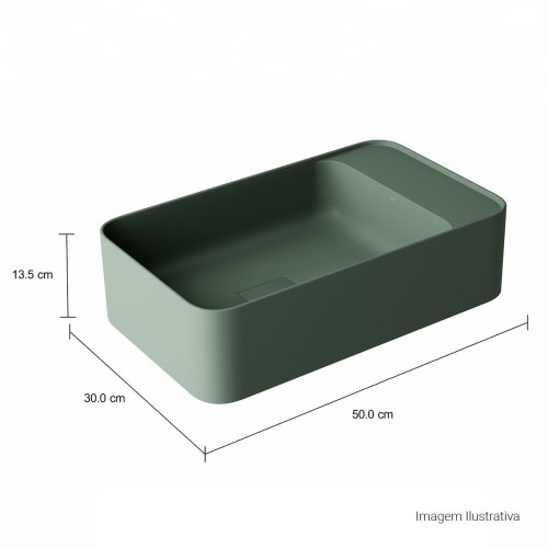 Cuba Suspensa Retangular Deca 30x50cm Sálvia Slim