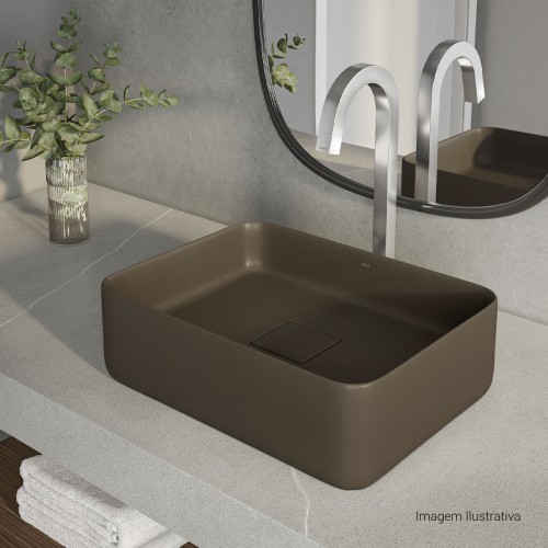 Cuba de Apoio Retangular Deca 30x40cm Marrom Fosco Slim