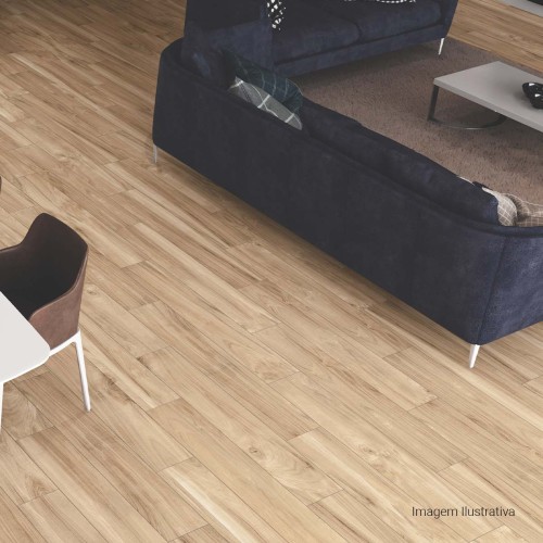 Porcelanato Acetinado Amadeirado 20x120cm Bege - Portinari Abitare Hd Be Esmaltado Retificado