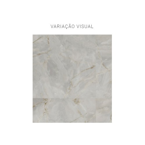 Porcelanato Polido Marmorizado 120x120cm Cinza - Portinari Mozart Sgr Pol Retificado