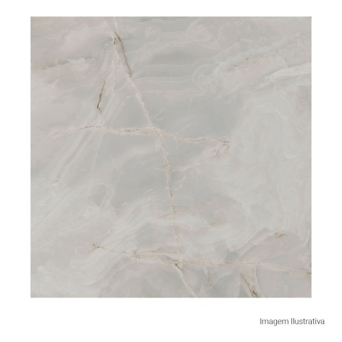 Porcelanato Polido Marmorizado 120x120cm Cinza - Portinari Mozart Sgr Pol Retificado