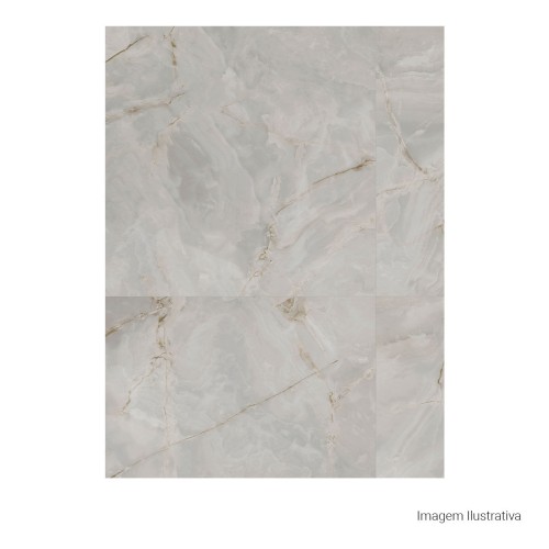 Porcelanato Polido Marmorizado 120x120cm Cinza - Portinari Mozart Sgr Pol Retificado