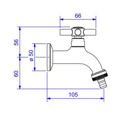 Torneira Deca para Jardim e Tanque com Adaptador de Mangueira Izy Cromado