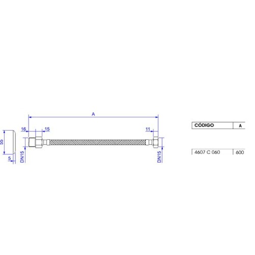 Ligação Flexível Deca Malha de Aço 60cm Cromado