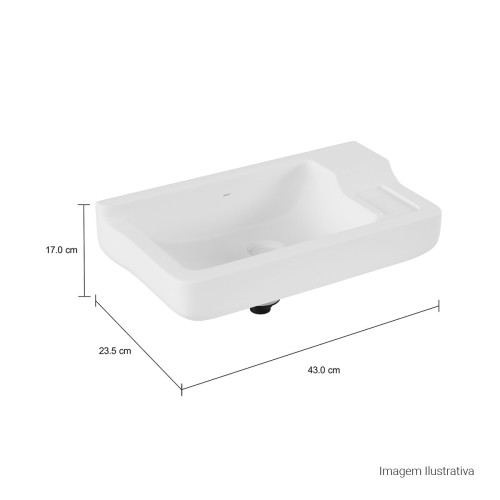 Lavatório Suspenso Deca 43cm Branco Izy