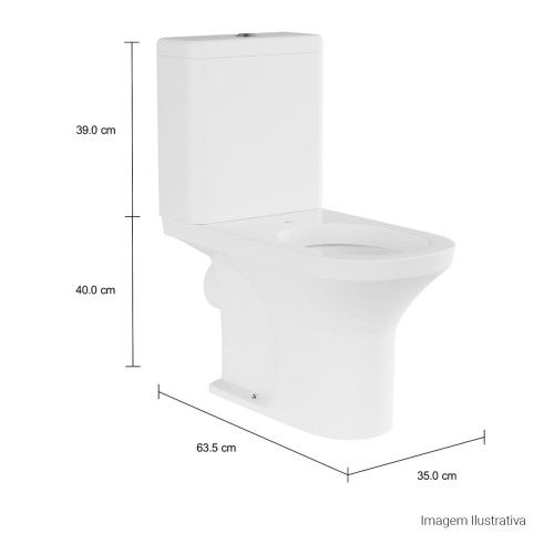 Bacia para Caixa Acoplada Deca com Saída Horizontal Nuova Branco