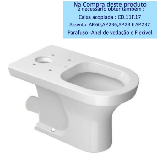 Bacia para Caixa Acoplada Deca com Saída Horizontal Nuova Branco