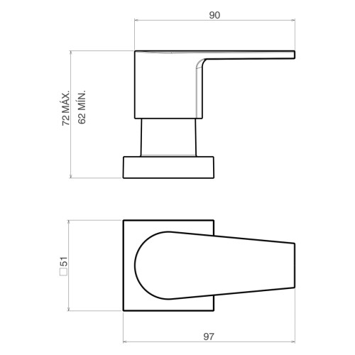Acabamento para Registro de Pressão 1/2 e 3/4 com Mecanismo 1/2 Volta Level Red Gold