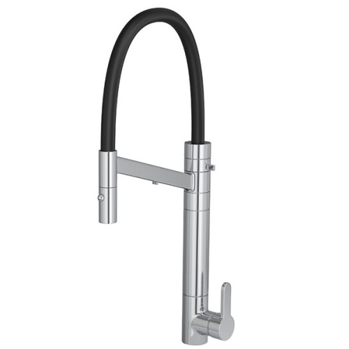 Misturador Monocomando de Mesa com Filtro para Cozinha Twin Colore Cromado e Preto