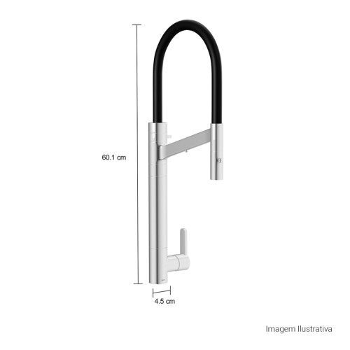 Misturador Monocomando de Mesa com Filtro para Cozinha Twin Colore Cromado e Preto
