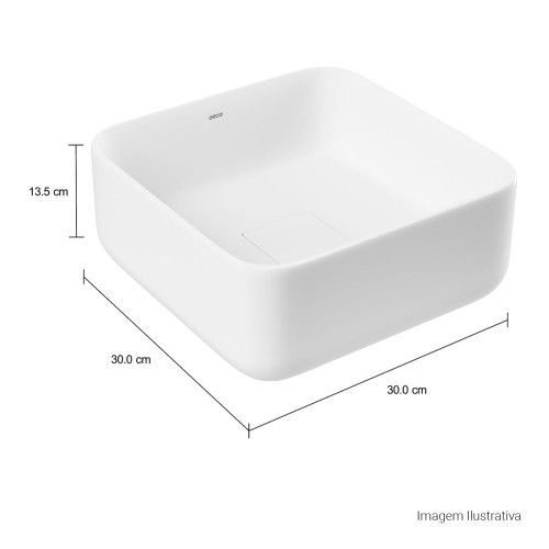 Cuba de Apoio Quadrada Deca 30x30cm Branco Slim