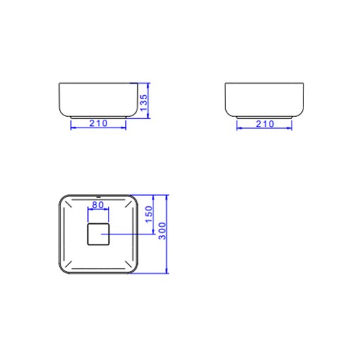 Cuba de Apoio Quadrada Deca 30x30cm Branco Slim