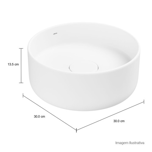 Cuba de Apoio Redonda Deca 30x30cm Branco Slim