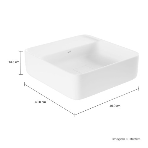 Cuba de Apoio Deca com Mesa Quadrada 40cm Slim Branco