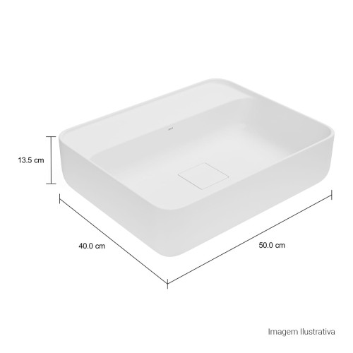 Cuba de Apoio com Mesa Retangular Deca 40x50cm Branco Slim