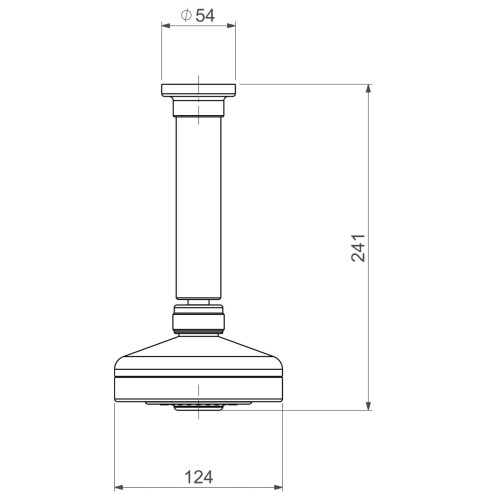 Chuveiro com Tubo de Teto Acqua Plus Dark Antracite