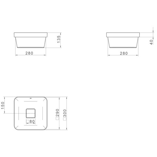 Cuba de Sobrepor Quadrada Deca 30x30cm Branco Slim