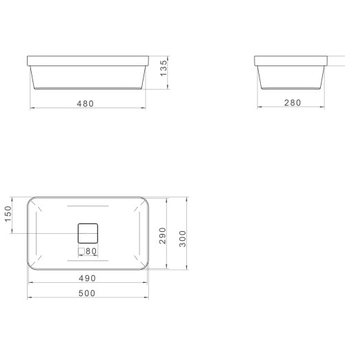 Cuba de Sobrepor Retangular Deca 30x50cm Barbante Slim