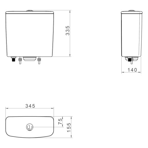 Caixa de Descarga Acoplada Dual Flush Izy / Aspen / Ravena / Flex / Kids - Branco
