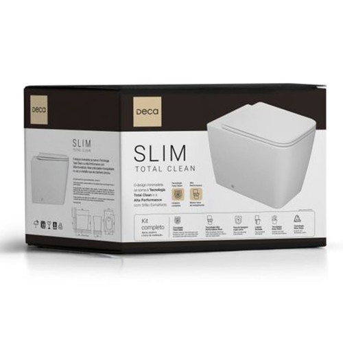 Kit Completo Deca Bacia Convencional Slim Total Clean Branco