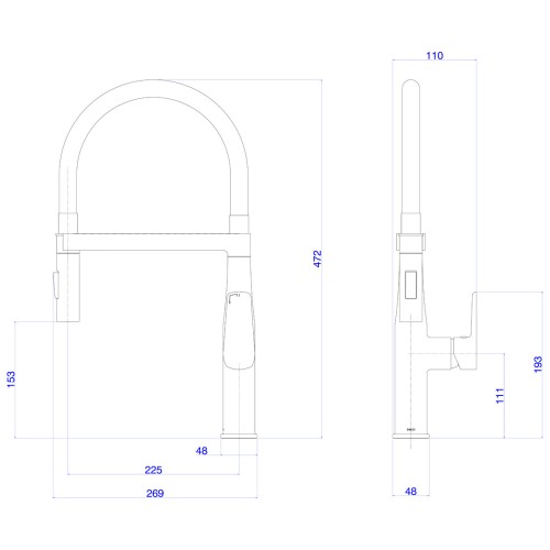 Misturador Monocomando de Mesa para Cozinha Inox - 2274.Inx.Pt