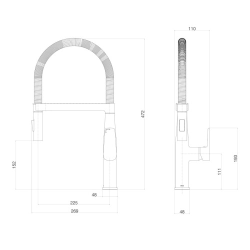 Misturador Monocomando de Mesa para Cozinha Inox - 2275.Inx