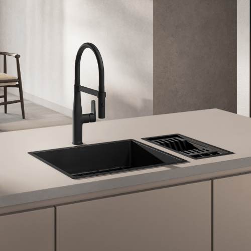 Cuba de Cozinha Retangular Suprema 50x40cm Black Matte