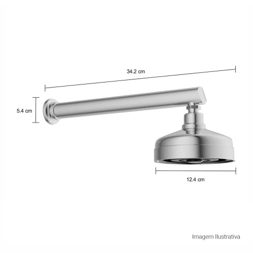 Chuveiro Deca de Parede com Tubo Reto Acqua Plus Cromado