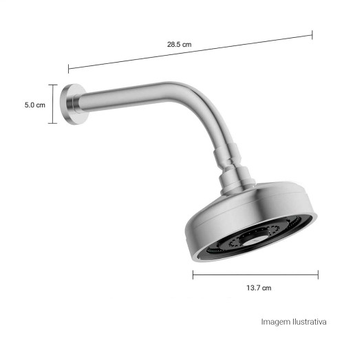Chuveiro de Parede com Tubo Deca Acqua Plus Standart Cromado