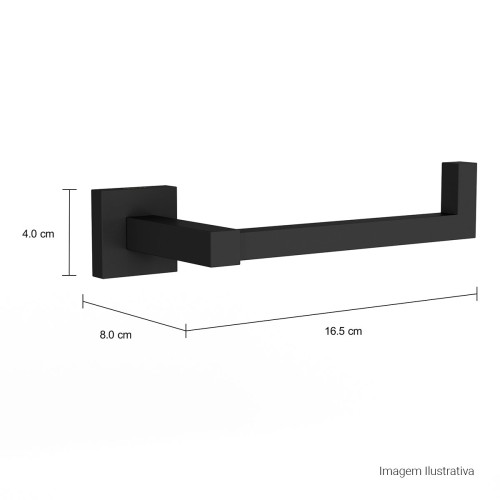 Papeleira Deca Quadratta Black Matte