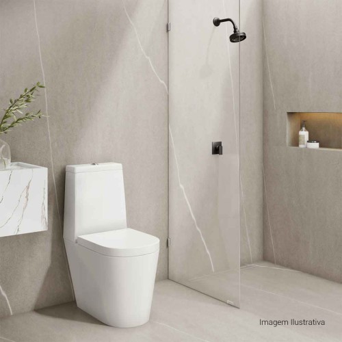 Chuveiro com Tubo de Parede Acqua Plus Standart Black Matte